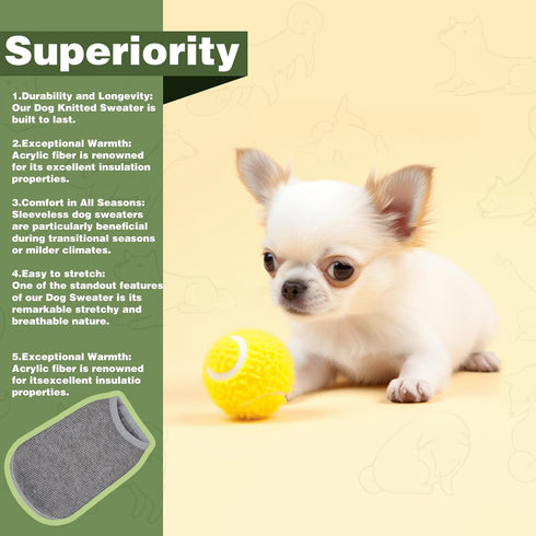 Cozy Dog Shirts for Small Puppies, Stretchable Gray Attire, Easy-On Design, Ideal for Chihuahuas and Yorkies, Small
