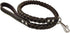 4-Thong Square Fully Braided Genuine Leather Dog Leash, 3.5 ft Length, 1" Wide, Brown for Large to X-Large Dogs