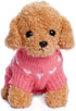 Dog Knitted Heart Sweater, Warm Soft Holiday Clothes for Large Cats and Dogs, Pink, L