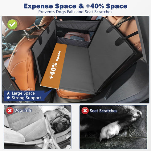 Hammock Cars/SUV/Truck(L-28 22 20.5in) MIXJOY Dog Car Seat for Large Medium Dogs, Back Seat Extender for Pets