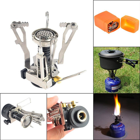 Petforu Outdoor Camping Stove Cookware Set, Hiking, Backpacking, Picnic, Piezo Ignition