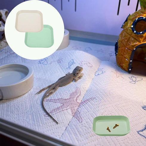 XFJYMXDM 4 Pcs Leopard Gecko Potty Pad, Reptile Lizard Gecko Latrine Trays, Leopard Gecko Tray for Lizard Reptile Gecko