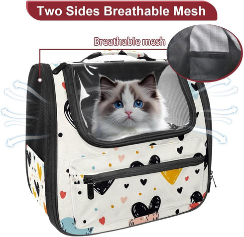 Seamless (2) Baby Pattern with Hearts Pet Travel Carrier | Ventilated Comfortable Design with Safety Features | Ideal