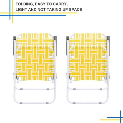 HEPMIMZHU 2 120kg Pcs Folding Portable Beach Chair, High Back Low Seat Lightweight Beach Chairs for Beach Tent Camping
