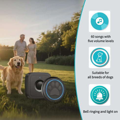 DFQ 1 1 1000 60 Wireless Dog Doorbell for Potty Training to Go Outside, Waterproof Pet Bell with Touch Buttons