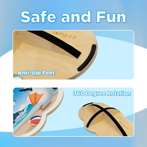 Wooden Balance Board Kids, Wobble Board For Balance, Balance Board Toddler Supporter, Balance Boards for Stability