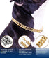 Gold Chain Dog Collar, 15mm Cute Pet Necklace for Bulldog, Light Metal Puppy Jewelry 20" Chain Costume