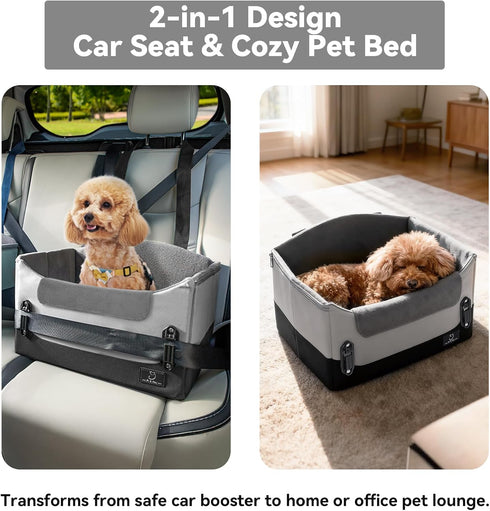 4 25lbs A Pet Dog Car Seats for Small Dogs Under Safety Travel Booster Seat with Patent Buckles, Adjustable Leash