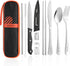Portable Travel Cutlery Set, 18/8 Stainless Steel Reusable Fork, Spoon, and Knife for Camping