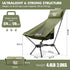 AuraroTrail 374 lb AuroraTrail High Back Folding Camping Chair with Pillow Lightweight Portable Outdoor Chair with Cup