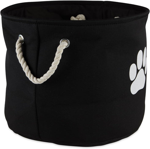 Bone Dry Pet Storage Collection Small Round Collapsible Bin, Black