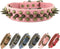 Bronze Pointed Stud Anti-Bite Spiked Studded Dog Collar, Pink, S