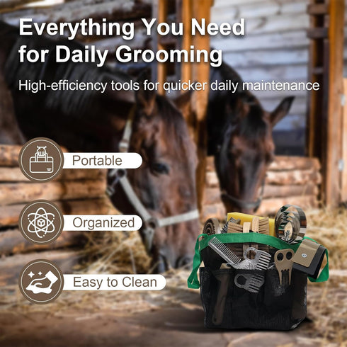14 Set Horse Grooming Kit Pieces, Horse Brushes for Grooming & Bathing Supplies, Professional Horse Supplies with Mane