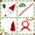 2 Pack Christmas Bearded Dragon Lizard Hat and Scarf, Small Animal Guinea Pig Christmas Costume Clothing (2A-Red)