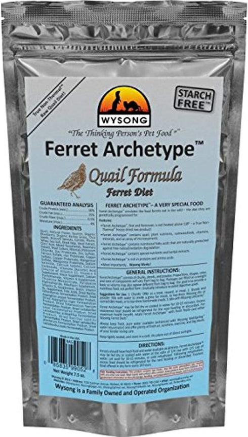Wysong Ferret Archetype Quail Formula - Raw Ferret Food 7.5 Ounce Bag 858053