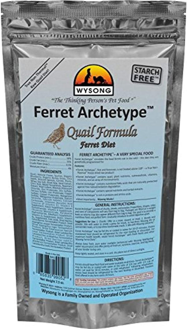 Wysong Ferret Archetype Quail Formula - Raw Ferret Food 7.5 Ounce Bag 858053