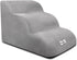 Dog Stairs, Soft Comfortable Pet Stairs with Washable Zippered Cover, Easy Climb Dog Ramp Steps for Sofa Bed - Grey