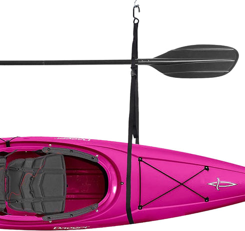 Single Kayak Rack, 55lb Capacity Wall or Ceiling Storage Straps for Surfboards, Paddleboards, Canoe