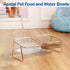 Elevated Double Cat Bowls, 5.7" Pets Water and Food Bowl, 15° Tilted Transparent Raised Dishes with Iron Stand, Rose
