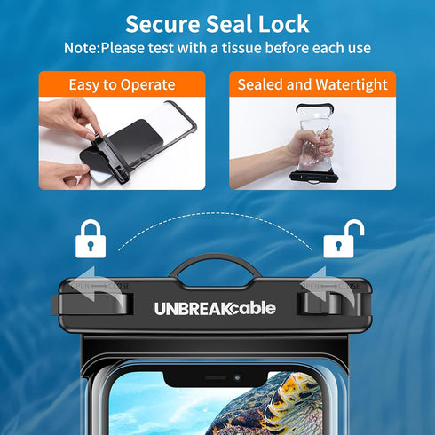 UNBREAKcable Waterproof Phone Case, 2-Pack IPX8 Universal Pouch for iPhone 15 14 13 12 11 Pro Max XR X XS SE 2022 8