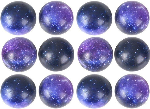2" (4 Pack) (4 Zugar Land Galaxy Foam Stress Relief Balls Squeeze Relaxable Stress Relief for Kids and Adults Calming