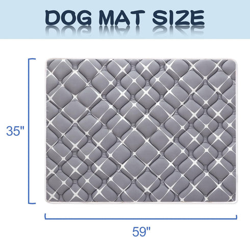 Dog Crate Mat, Ultra Soft Washable Dog Bed Mat with Anti-Slip Bottom, Cute Prints, 59" X 35"