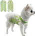 TONY HOBY Dog Pajamas, Summer Sleeveless Jumpsuit with Green Stripes for Small Medium Dogs, White & Green, XL
