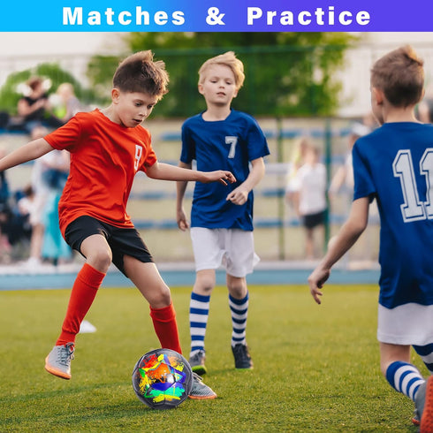 Size 4 Soccer Ball, Durable Construction for Kids, Teens, Boys, Girls, Youth Soccer Players Training Gifts