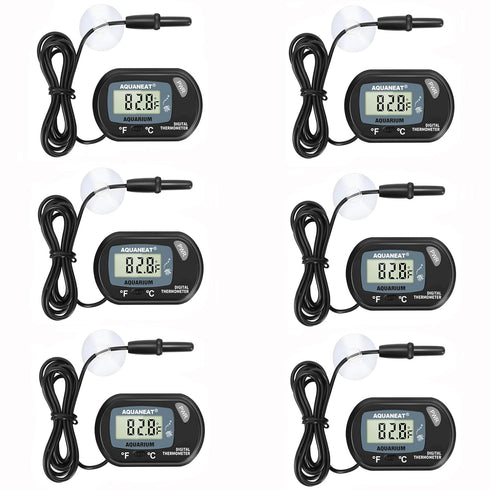 AQUANEAT Aquarium Thermometer, Fish Tank Thermometer, Digital Temperature Test, with Large LCD