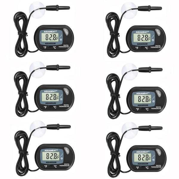 AQUANEAT Aquarium Thermometer, Fish Tank Thermometer, Digital Temperature Test, with Large LCD
