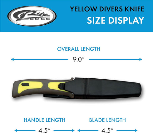 SZCO Supplies Diver's Knife, Yellow, 210424-YW, 9 inch