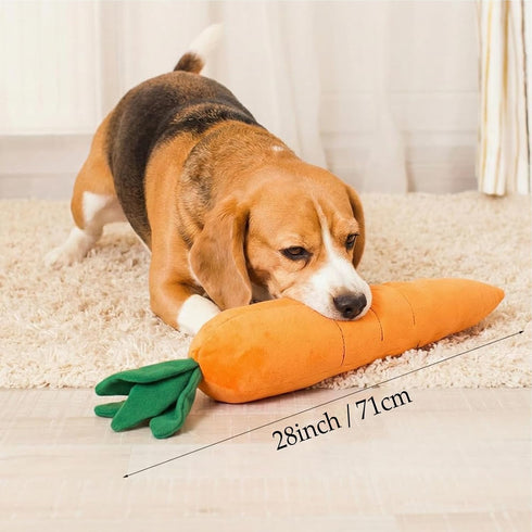 (28"x 5.5") HDKUW Giant Carrot Dog Toy, Dog Squeaky Toys to Keep Them Busy for Small Medium Large Dogs, Plush Dogs Chew