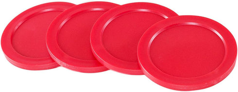 Super Z Outlet Light Weight Air Hockey Red Replacement Pucks & Slider Pusher Goalies for Game Tables, 2 Striker, 4 Puck