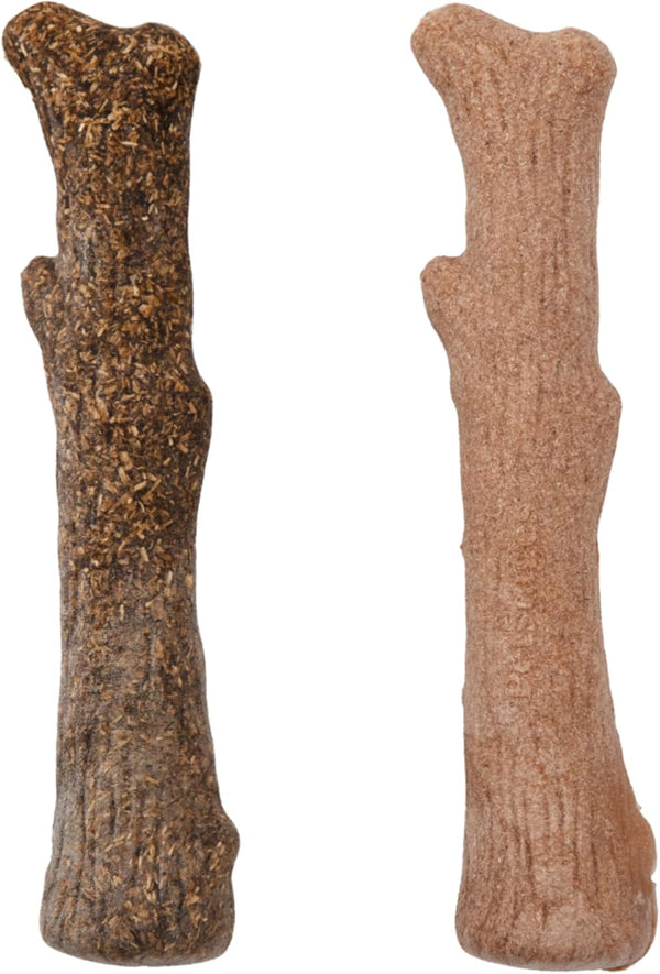 Outward Hound Dogwood Durable Chew Toys, Real Wood & Calming Hemp, 2-Pack, Medium