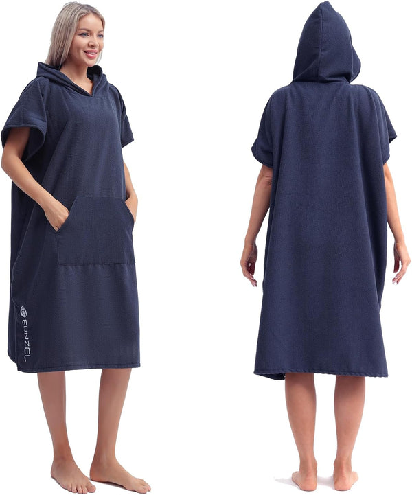 Eunzel Surf Poncho Changing Robe with Hood for Men & Women, Absorbent