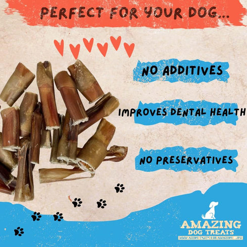 Amazing Dog Treats, Bully Stick Bites, 1 Lb. Bag, Premium Dog Chews, 100% Beef Bully Bones