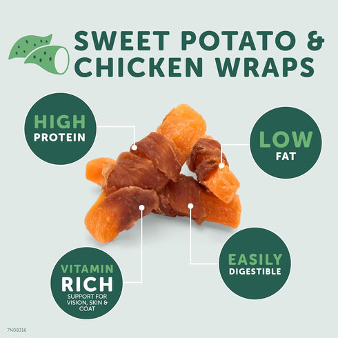 Chicken Wrapped Sweet Potato Dog Treats, 3.5 oz