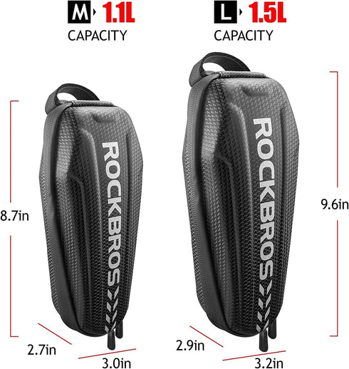 ROCKBROS Top Tube Bike Bag - EVA Bicycle Pouch Storage Pack, Water Resistant Phone Bag for Mountain & Road Bike