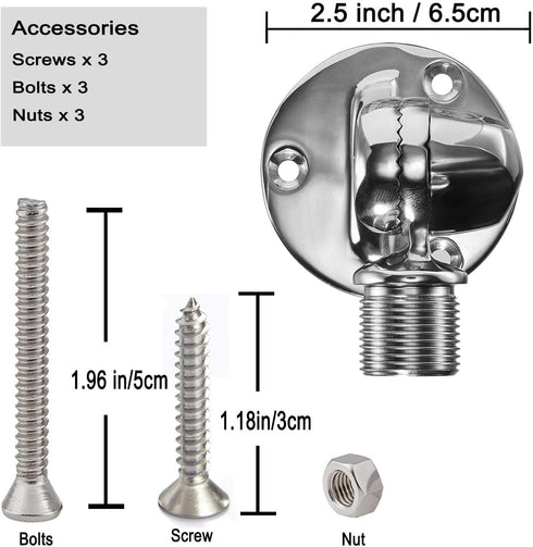 Mounts,316 ZOMCHAIN Ratchet Rail Mount, Marine VHF Antenna Stainless Steel Adjustable Base Mount for Boat