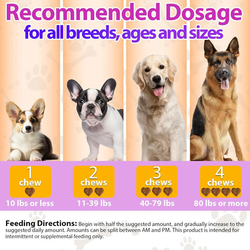 24 1 200 Omega-3 Immune Carmelie Dog Vitamins, in Dog Vitamins and Supplements, Chews with Glucosamine Probiotics Puppy