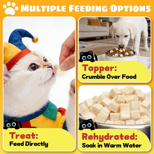 ZHSteveG |3.52 oz Freeze-Dried Chicken Breast Treats for Dogs & Cats Premium Single-Ingredient Nutrition, All Natural