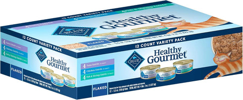Blue Buffalo Healthy Gourmet Natural Adult Flaked Wet Cat Food Variety Pack