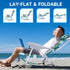 Backpack 5 Portable Beach Chair for Adults, Outdoor Camping Chair Lay Flat Folding Beach Reclining Chair