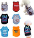 6 Pack Dog Clothes for Small Dogs, Soft and Breathable Puppy Kitten Shirts with Letters, Summer T-Shirts Apparel