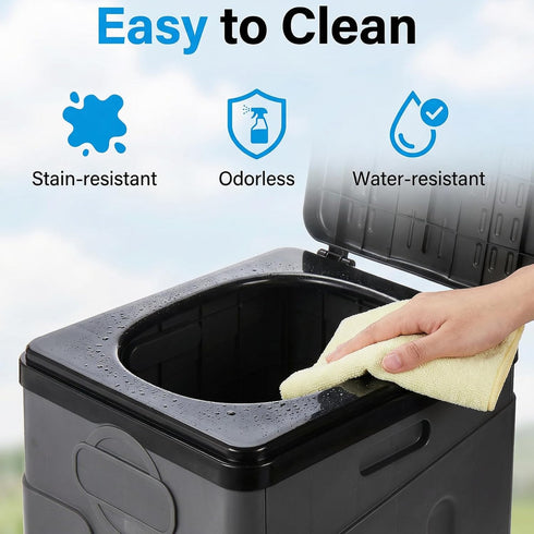 ZENFUN Portable Camping Toilet, Foldable Toilet for Adults, Porta Potty with Thick Black Garbage Bag for Outdoor