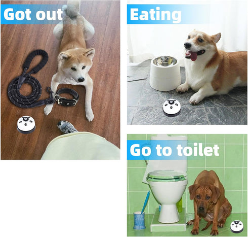 2 Pack Dog Doorbells - Adjustable Strap Potty Training Bell Communication Device with Free Whistle
