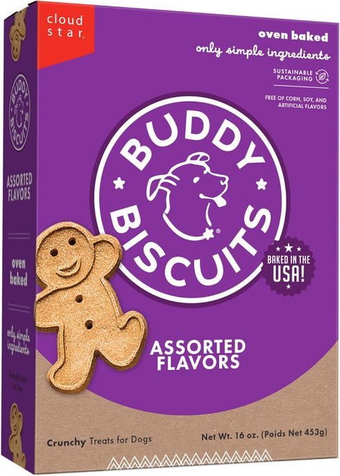 Buddy Biscuits 16 oz. Box of Crunchy Dog Treats Made with Assorted