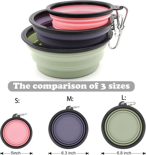2-Pack Small Dog Travel Bowl, Collapsible Bowls for Dogs, Portable Pet Feeding Watering Dish