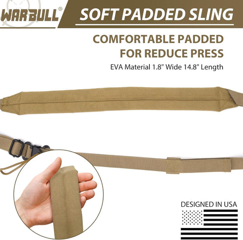 Quick Adjust 2 Point Rifle Sling with HK Hook, Soft Shoulder Pad, Traditional Sling for Rifle, Shotgun, Camera,
