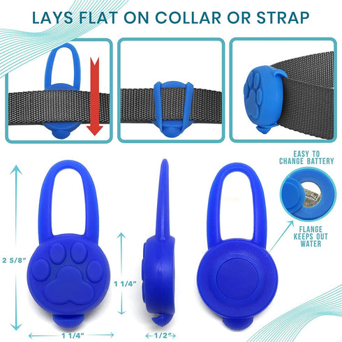 Avando Dog Collar Light, Waterproof Silicon LED Dog Lights for Night Walking, Safety Lights for Dog and Cat, Batteries